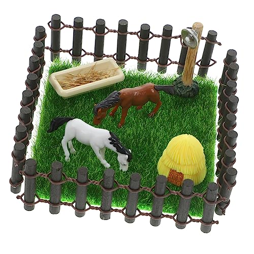 Toddmomy 1 Satz Puppenhaus-Modell Realistisches Pferdestallmodell Mini-landschaftsgestüt Modellpferdestall Lernspielzeug Für Den Pferdestall Plastik Coffee von Toddmomy