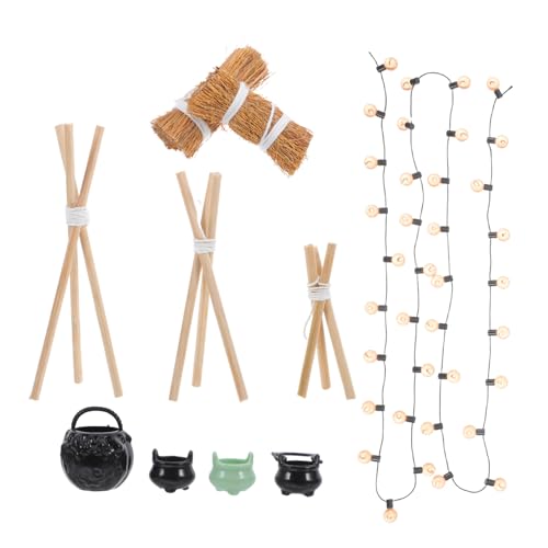Toddmomy 1 Satz Robuste Holzstruktur mit Kessel und Rack Halloween Dekoration und Realistische Szenenmodelle für Kreative Arrangements Toddmomy 1 Satz Robuste Holzstruktur mit Kessel und Rack Halloween Dekoration und Realistische Szenenmodelle für Kreative Arrangements von Toddmomy