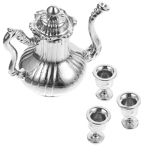 Toddmomy 1 Satz Satz Mini - Ornamente Rollenspielzubehör Mini-küchenzubehör Küche Rollenspiel Puppenhaus Teetasse Miniatur-Dinge Mini-hausdekoration Metall Silver von Toddmomy