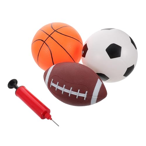 Toddmomy Spielzeug-Kombination 3er-Pack Mini-Basketball Fußball Aufblasbare Spiele Für Jungen Und Mädchen Pumpe Zum Spielen von Toddmomy