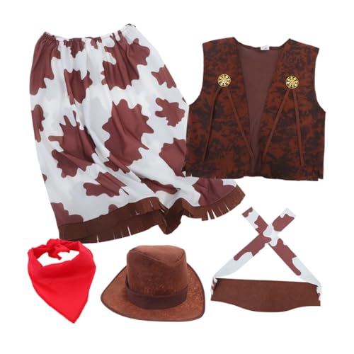 Toddmomy 1 Satz Teiliges Outfit mit Hut Weste Bandana und Rock für Halloween Renaissance Karneval und Geburtstagsfeiern Pflegeleicht und Atmungsaktiv von Toddmomy
