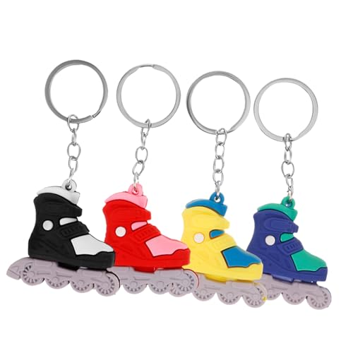 Toddmomy 1 Satz Teiliges Roller Skate Schlüsselanhänger Charm Kreative Pvc Anhänger Für Taschen Und Schlüssel Lifelike Design Rot Schwarz Gelb Und Blau Als Neujahrsgeschenk Für 4 Stück von Toddmomy