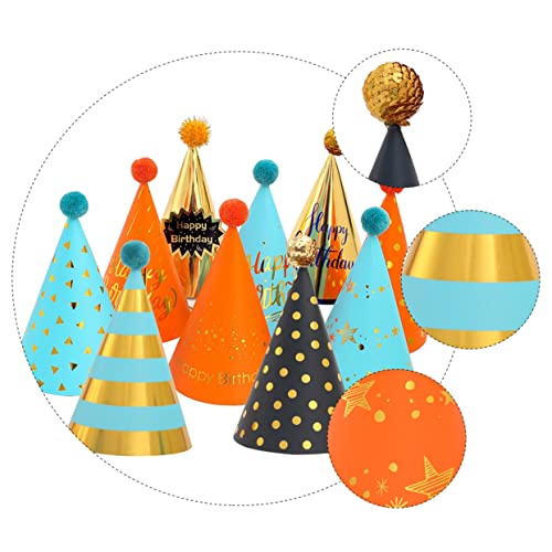 Toddmomy 1 Satz Teiliges Set Bronzing Glitter Geburtstagshüte Verschiedenen Stilen Orange Schwarz für Kindergeburtstage und Festliche Anlässe aus Hochwertigem Gefertigt mit Glänzenden von Toddmomy