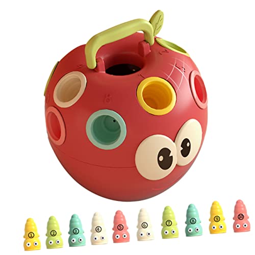 Toddmomy 1 Satz Zahlen Matching Apfelwurm Farbzuordnungsspiel für Frühes Lernspielzeug Kognitiven Entwicklung Apfel Würmer von Toddmomy