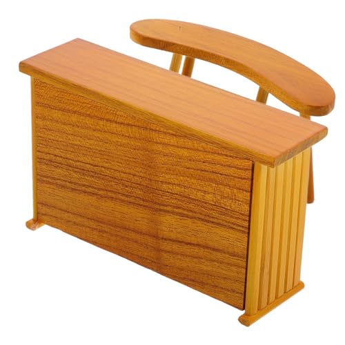 Toddmomy 1 Satz Zubehör Für Puppenhäuser Miniatur-hockermodell Puppenhaus Vintage Miniatur Schreibtisch Puppenhausmöbel Miniaturtisch Miniaturstühle Zum Basteln Miniaturstuhl Hellbraun Holz von Toddmomy