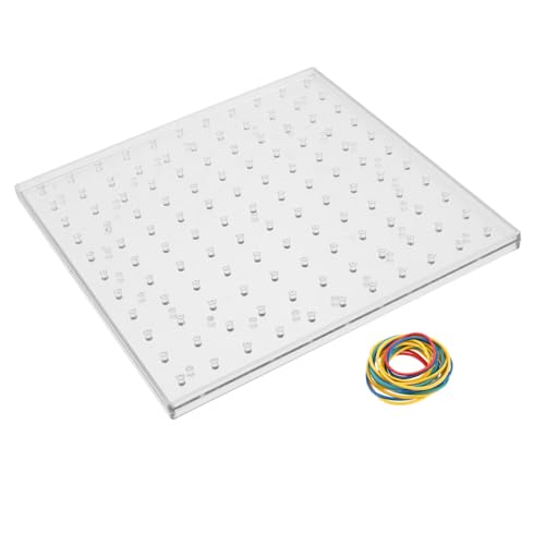 Toddmomy 1 Satz Zweiflügeliges Nagelbrett für Geoboard mit Bunten Gummibändern Lernspielzeug für Mathematik und Kreative Formenbildung im Klassenzimmer Hause von Toddmomy