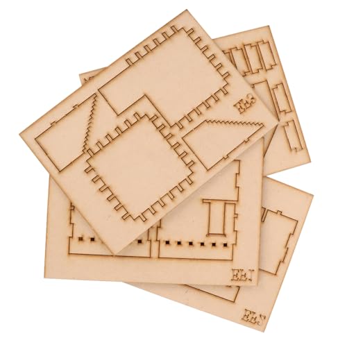 Toddmomy 1 Satz Zweistöckiges Hausmodell 3D-Puzzle Aus Holz 3D-holzpuzzles Für Basteln Für BAU-Puzzle-Set 3D-Puzzles Für Im Alter Von 4-8 Jahren Hölzern Golden von Toddmomy
