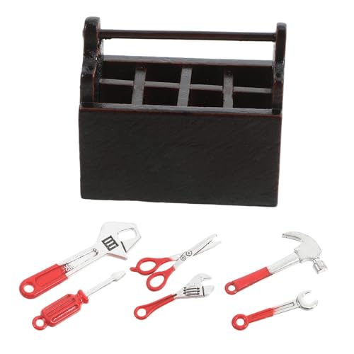 Toddmomy 1 Satz kleine Werkzeugkiste Kleiner Werkzeugkasten DIY Mini Werkzeugkasten Mini-Werkzeugkasten schmücken für Minihaus Mini -Werkzeug Holz von Toddmomy