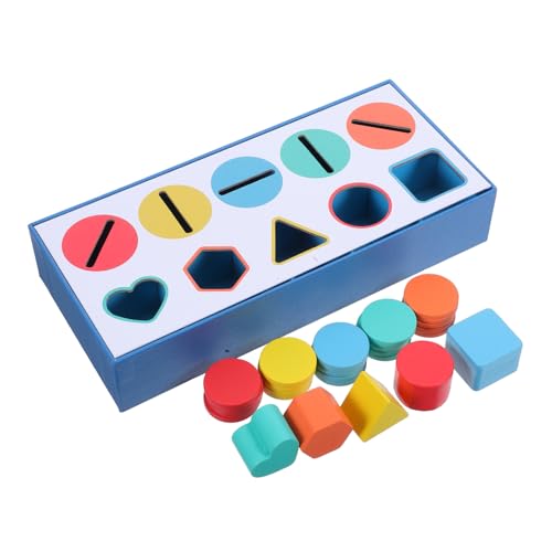 Toddmomy 1 Schachtel Holz Farben Formensortierbox für Kleinkinder Montessori Lernspielzeug Feinmotorik Logischem Denken und Farberkennung Langlebig und Sicher aus Holz Gefertigt von Toddmomy