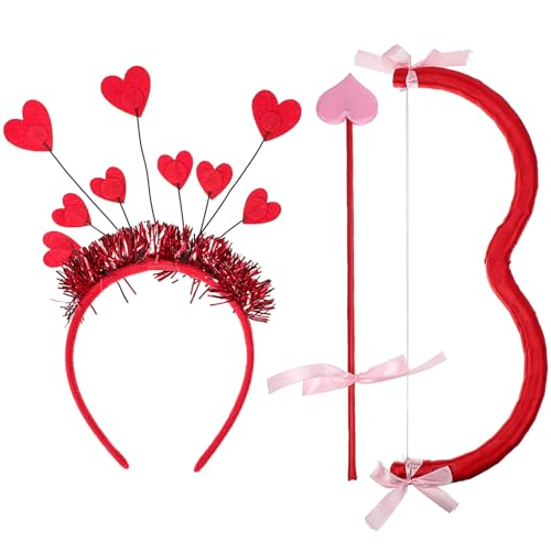 Toddmomy 1 Set Amor-Stirnband Und Schleife Valentinstag-Party-Stirnband Amor-Kostüm-Requisiten Amor-Kostüm-Zubehör von Toddmomy