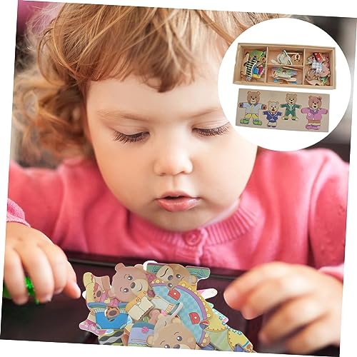 Toddmomy 1 Set Ankleidepuzzle Kinderpuzzles Tierpuzzles Tierwechsel Kleidungspuzzles Pädagogische Tierpuzzles Cartoon Tierpuzzle Tierpuzzles Holz von Toddmomy