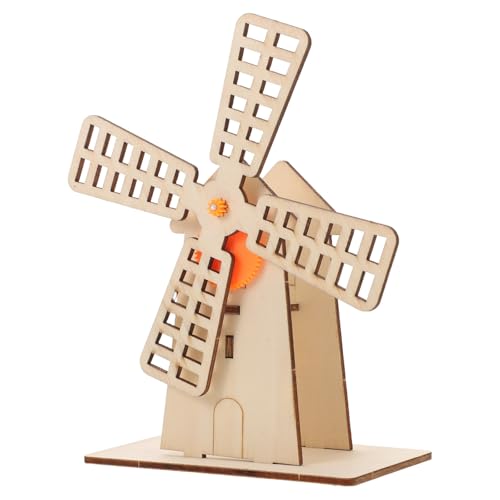 Toddmomy 1 Set DIY Windmühle Kit Wissenschaft Experiment Spielzeug Set Für Kinder Holz Handarbeit Puzzle Handwerk Modell Rotierenden Windmühle Gebäude von Toddmomy