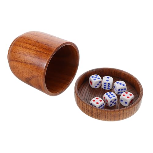 Toddmomy 1 Set Holz-würfelbecher, Shaker, Bar-würfelbecher Mit Deckel Und Würfeln Für Nachtbrettspiele, Partygeschenke von Toddmomy
