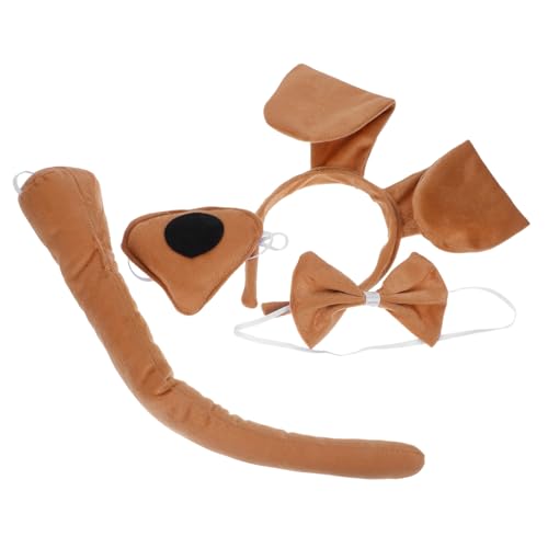 Toddmomy 1 Set Kids Puppy Kostüm Set Entzückende Tierstirnband Und Accessoires Realistische Hundeohren Stirnband Nasenschwanz Und Fliege Für Halloween -Dress -up -Cosplay von Toddmomy