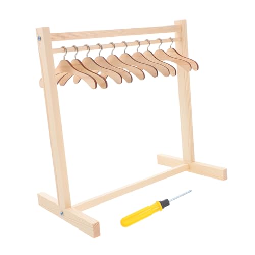 Toddmomy 1 Set Kleiderständer Aus Holz Für Puppen – Mini-kleiderhalter, Kleiderbügel, Puppenhaus-garderobenmöbel, Zubehör Für Die Präsentation Von Puppenkleidung Toddmomy 1 Set Kleiderständer Aus Holz Für Puppen – Mini-kleiderhalter, Kleiderbügel, Puppenhaus-garderobenmöbel, Zubehör Für Die Präsentation Von Puppenkleidung von Toddmomy