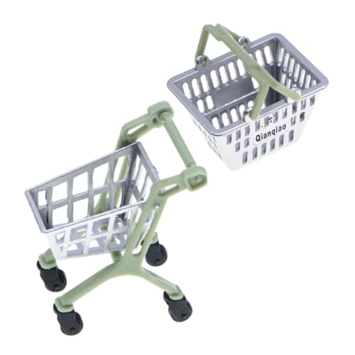 Toddmomy 1 Set Kleiner Einkaufskorb Puppenhaus Mini Lebensmittelwagen Einkaufswagen Einkaufswagen Szenenzubehör Partygeschenke Korb Supermarktwagen Korb Kleinkind von Toddmomy