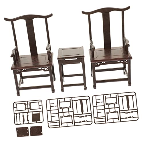 Toddmomy 1 Set Monolithischer Baustein Möbel Gehäuse Stuhl Montage Sessel Mini Teetisch Modell Actionfigur Zubehör Blumenmuster Miniatur Sofa Kunststoff von Toddmomy