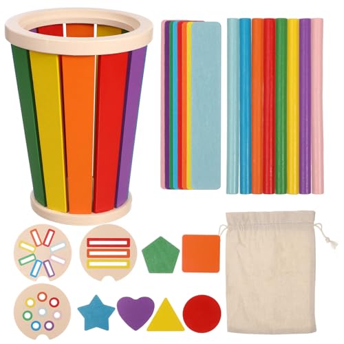 Toddmomy 1 Set Montessori-Spielzeug Zum Sortieren Von Formen Und Farben Aus Holz: Sensorisches Sortierspiel Aus Holzstäbchen Und -Fliesen Von Montessori Farb- Und Formzuordnungsspiel Für Toddmomy 1 Set Montessori-Spielzeug Zum Sortieren Von Formen Und Farben Aus Holz: Sensorisches Sortierspiel Aus Holzstäbchen Und -Fliesen Von Montessori Farb- Und Formzuordnungsspiel Für von Toddmomy