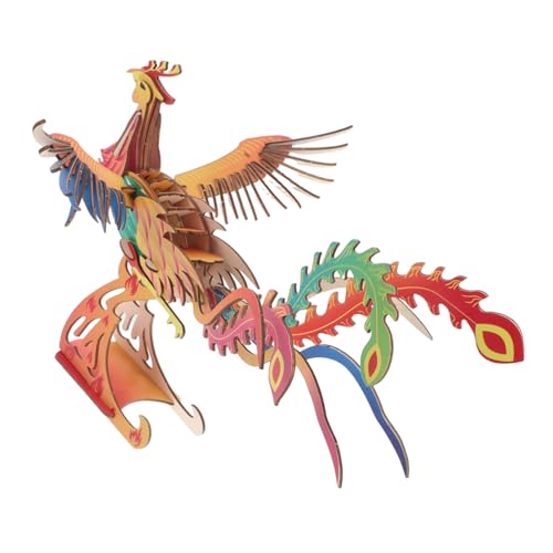 Toddmomy 1 Set Phoenix Dreidimensionales Puzzle DIY Tier Holzhandwerk Tiermodelle Vogelmodell Phoenix Spielzeugmodell Tierpuzzle Modellbausätze Aus Holz von Toddmomy