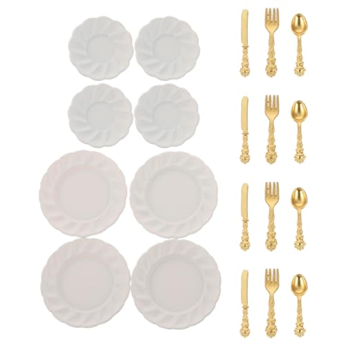 Toddmomy 1 Set Puppenhaus-Miniatur-Geschirrset: Küchenteller, Messer, Gabel und Löffel im Maßstab 1:12 – Puppenhaus-Küchen-Spielset-Zubehör Toddmomy 1 Set Puppenhaus-Miniatur-Geschirrset: Küchenteller, Messer, Gabel und Löffel im Maßstab 1:12 – Puppenhaus-Küchen-Spielset-Zubehör von Toddmomy