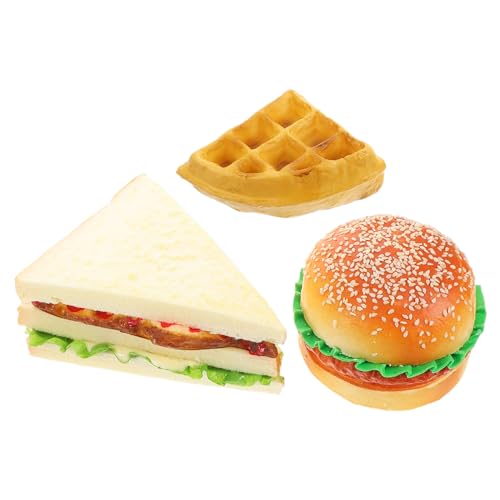 Toddmomy 1 Set Realistisches Spielfutter Für Kinder, So Tun Frühstücksszene Simulation Hamburger Und Sandwich -Requisiten Für Puppenhauszubehör Und Küchendekoration von Toddmomy