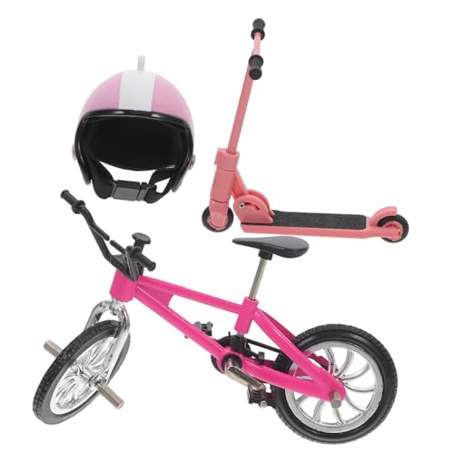 Toddmomy 1satz Miniatur Fahrrad Modell Mit Helm Puppenhaus Zubehör Für Kreative Dekoration Und Spiel Für Mini-szenen Schreibtischornament von Toddmomy