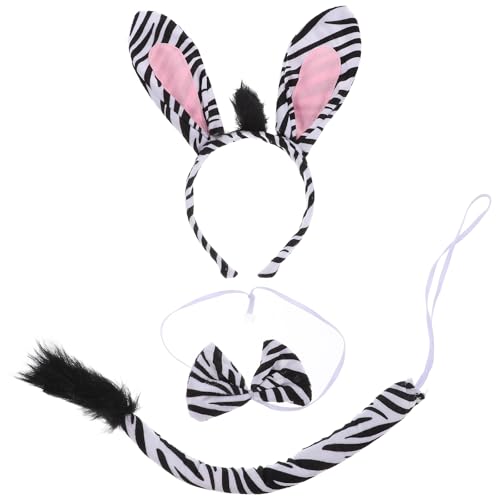 Toddmomy 1 Set Zebra-Cosplay-kostümset mit Stirnband, Und Fliege, Tierparty-Accessoire für Halloween, Maskerade Und Rollenspiele von Toddmomy