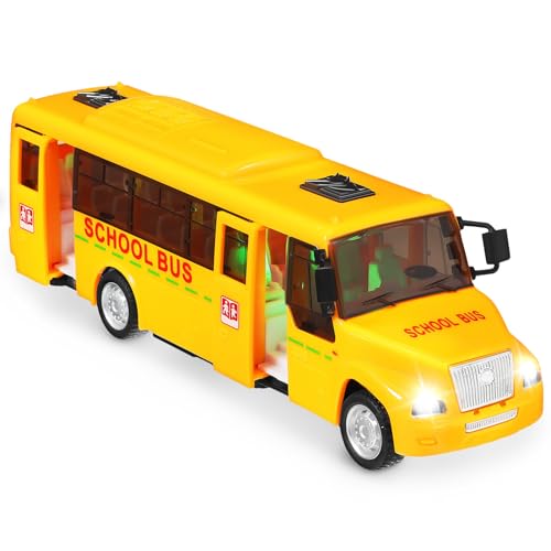 Toddmomy 1 Stück Gelbes Schulbus-Spielzeug Für Kinder Zurückziehbarer Schulbus Mit Licht Und Geräuschen Kunststoff-Schulbus-Druckgussmodell Für Jungen Und Mädchen Als Geschenk von Toddmomy