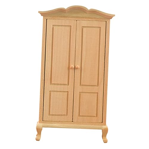 Toddmomy 1 Stück Kleiderschrankmodell Mini Möbelmodell Mini Szenenmöbel Puppengarderobe Puppenhaus Mini Szenendekor Mini Hausmöbel Mini Garderobenmodelle Mini Schrank Aus Holz von Toddmomy