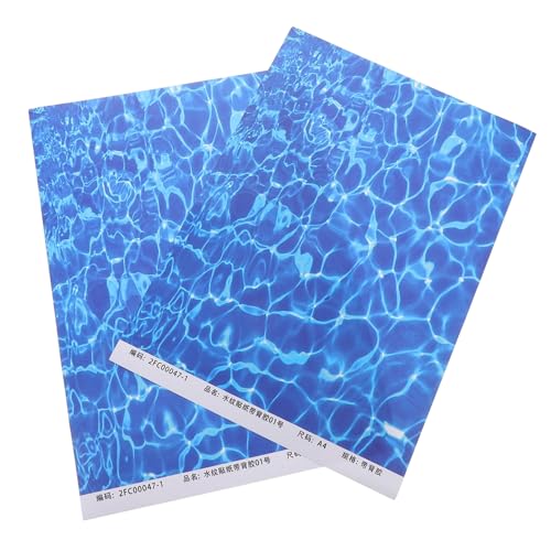 Toddmomy 10 Blatt Aufkleber Mit Simulierter Wassertextur Schwimmbadhintergrund Meerestapete Poster Papier Bastelpapier Plastik Blue von Toddmomy