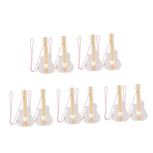 Toddmomy 10 DIY Holz Gitarre Teiliges Unlackierte Gitarre aus Holz zum Bemalen und Basteln Leichtes Glattes Holzmaterial für Jungen und Mädchen Kreatives Handwerks und Malspielzeug von Toddmomy