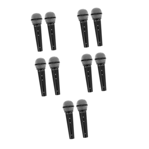 Toddmomy 10 Mikrofon Realistisches für Party Requisiten und Foto Props Schwarz von Toddmomy