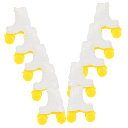 Toddmomy 10 Paare Teiliges Miniatur Rollschuhe aus Detailreiche Puppenhaus Deko Vielseitige Miniatur Skates für Puppenzubehör Lebendige Weiße Rollschuhe von Toddmomy