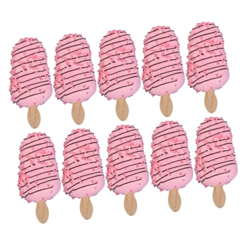 Toddmomy 10 STK. Eismodell Dessert-Simulationsmodell Eiscreme-Foto-Requisiten kleines gefälschtes Lebensmittelmodell zur Präsentation Simulations-Eisspielzeug Simulationsfutter PVC Rosa von Toddmomy