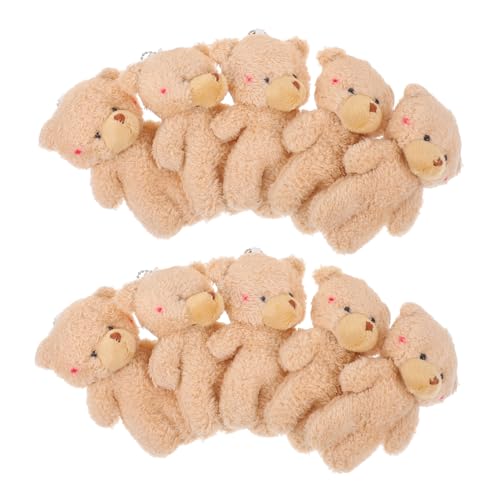 Toddmomy 10 Stück Bären Schlüsselanhänger Kleine Bärenpuppe Mini Stoffbär Plüschanhänger Plüschtier Anhänger Miniatur Plüschbär Bären Schlüsselringe Plüsch Taschenanhänger von Toddmomy
