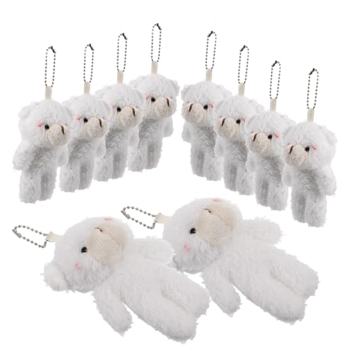 Toddmomy 10 Stück Bärenanhänger Kleiner Bär Schlüsselanhänger Passende Schlüsselanhänger Stofftier Weiße Katze Minibären Realistische Kuscheltiere Mini-bärenspielzeug Beige Kurzer Plüsch von Toddmomy