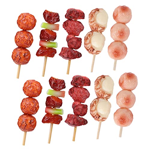 Toddmomy 10 Stück Barbecue -Spießspielzeuge Probieren Grill Simuliertes Lebensmittelmodell Küche Food-Modell geröstetes Modell falsches Essen PVC Toddmomy 10 Stück Barbecue -Spießspielzeuge Probieren Grill Simuliertes Lebensmittelmodell Küche Food-Modell geröstetes Modell falsches Essen PVC von Toddmomy