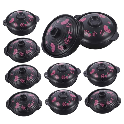 Toddmomy 10 Stück Mini Auflauf Suppentopf Puppe Kochen Klein DIY Mini Topf Statue Miniatur Auflauf Fröhliches Mini Kochgeschirr Simulationspfannen Mini Eintopftopf von Toddmomy