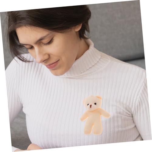 Toddmomy 10 Stück Mini Bär Broschen Plüschanhänger Kleine Kuscheltier Deko Für Kleidung Hut DIY Handwerk Leicht Tragbar Vielseitig Für Rucksack Schals Puppenhaus von Toddmomy