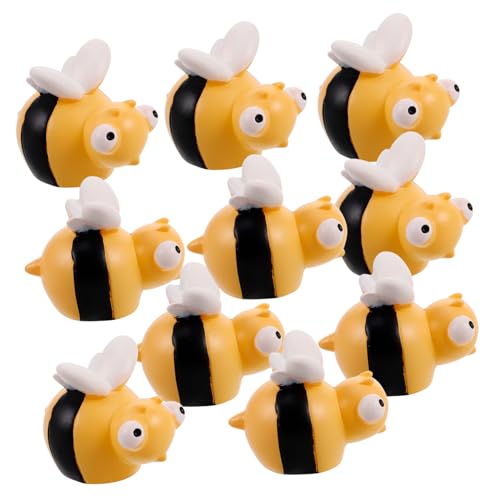 Toddmomy 10 Stück Kleiner Bienenfiguren aus Kunstharz Kleine Bienen Dekoration für Feengärten Selbstgemacht Bastelprojekte Miniatur Bienen für Terrarien und Mooslandschaften von Toddmomy