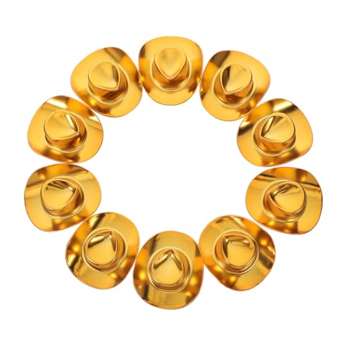 Toddmomy 10 Stück Mini Cowboy Hüte mit Glitzereffekt Kleine Western Hüte aus Kunststoff Vielseitig für DIY Basteln Puppendeko Schlüsselanhänger und Geburtstagsfeiern Sichere von Toddmomy