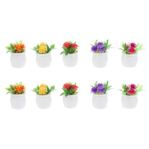Toddmomy 10 Stück Mini Simulations Topfpflanze Bonsai Häuser Tafelaufsatz Laubpuppe Synthetisch Künstlicher Innengarten Miniaturen Terrakotta Kleine Pflanzen Winzige Realistische von Toddmomy