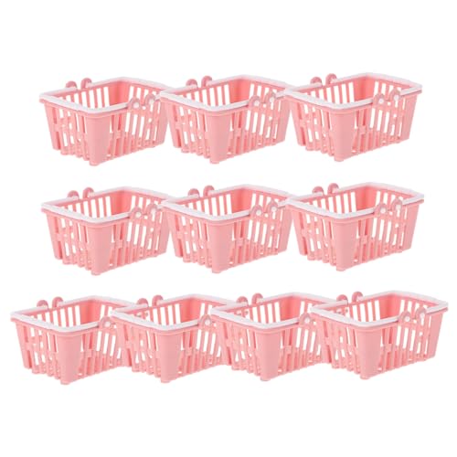 Toddmomy 10 Stück Puppen-einkaufskorb Puppenhausdekor Korb-puppenhaus-einkaufs-Requisiten Puppenhaus Einkaufskorb Mini-aufbewahrungskorb Mini- -einkaufskorb Korb-Requisiten Plastik von Toddmomy