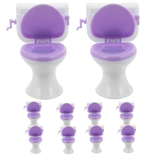 Toddmomy 10 Stück Puppenhaus-Toilette Kunststoff Detailgetreu Kompakt Kinderfreundlich Für Puppenhaus-Badezimmer Zubehör von Toddmomy