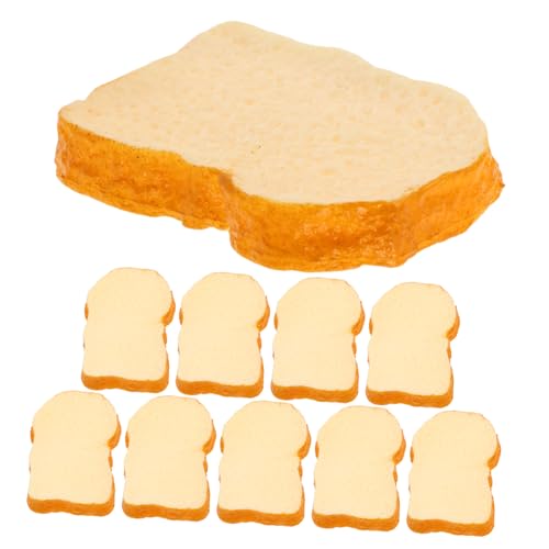 Toddmomy 10 Stück Simulierte Toastscheiben Basteln Brot Realistisches Spielessen Gefälschter Toast Kunstlebensmittel Künstliches Essen Simulationslebensmittel Aus Gummi von Toddmomy