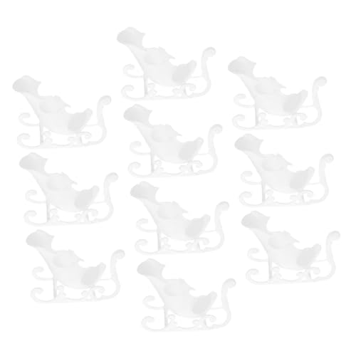 Toddmomy 10 Stück Spielzeugschlitten Weihnachtsschlitten-Tischdekoration Topper hängend Dekorativ geformt Weihnachtsbaum weihnachtsdeko Set Christbaumschmuck Schlittenwagen Plastik Weiß von Toddmomy