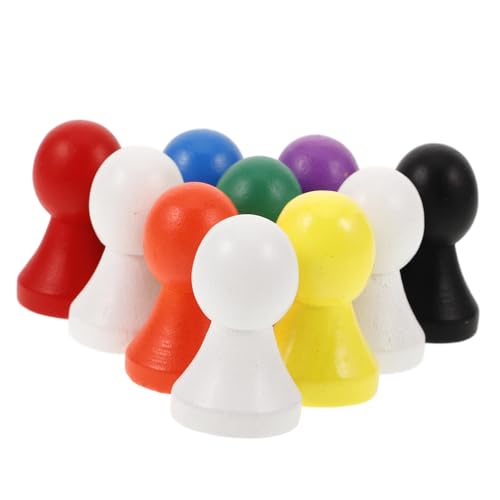 Toddmomy 10 Stück Teiliges Bunter Holz Spielsteine für Brettspiele Langlebig und Leicht Geformt als Spielfiguren für Schach und Andere Gesellschaftsspiele von Toddmomy
