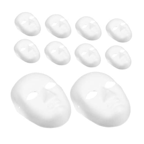 Toddmomy 10 Stück Teiliges DIY Papiermasken Weiß zum Bemalen Leichte Atmungsaktive Vollgesichts masken für Fasching Karneval Halloween Kreative Bastelmasken für Frauen und von Toddmomy