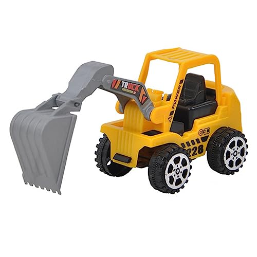 Toddmomy 10 Stück Teiliges Mini Baufahrzeug aus Kunststoff Bagger und LKW für für Weihnachten und Geburtstage Fördert Kreativität und Eltern Junge Mädchen Interaktion Gelber Farbgestaltung von Toddmomy