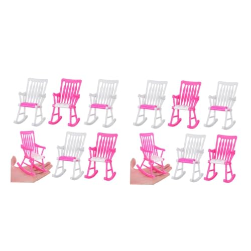 Toddmomy 10 Stück Teiliges Mini Schaukelstuhl für Puppenhaus Niedliche Rollenspiel Möbel Kleine Puppenstühle als Dekoration Zufällige Farben für Kindergarten und Kreative von Toddmomy